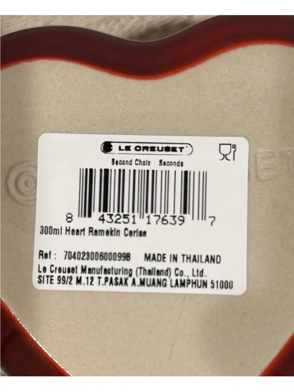 Le Creuset L'Amour Heart Collection Cerise Set of 2 Heart Ramekins